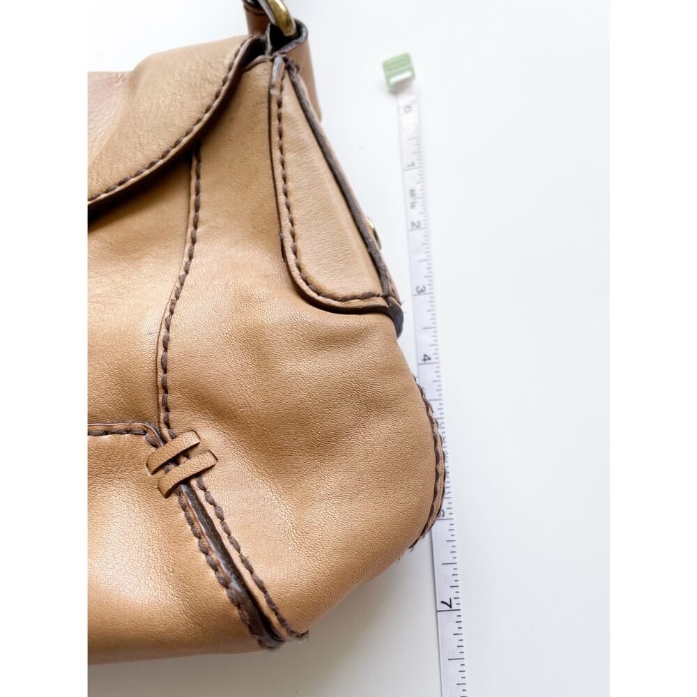 Fossil Leather Light Tan Buckle Shoulder Bag - Picture 6 of 8